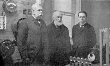 Picture of George Westinghouse, Lord Kelvin, and Charles Merz