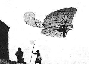 Lilienthal flying one of his gliders