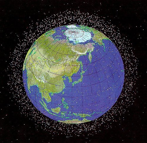 NASA image showing large low orbit junk as of 1998