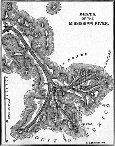 The Mississippi River Delta in 1879