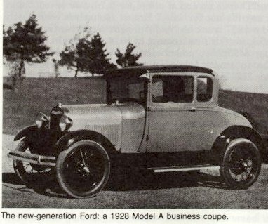The 1928 Model-A Ford still showing no concessions whatever to good aerodynamics