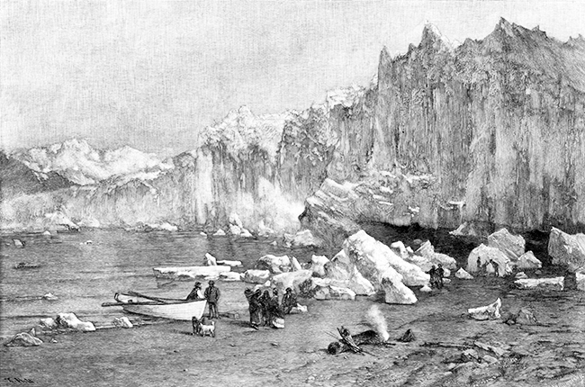 Muir Glacier as Muir Sketched it