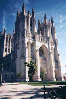 The West Entrance to the National Cathedral in Washington, DC