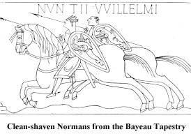 Clean-Shaven normans from the Bayeau Tapestry