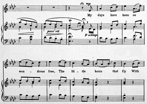 Opening measures of the song