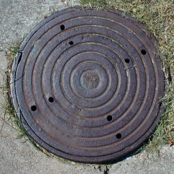 a very plain manhole cover