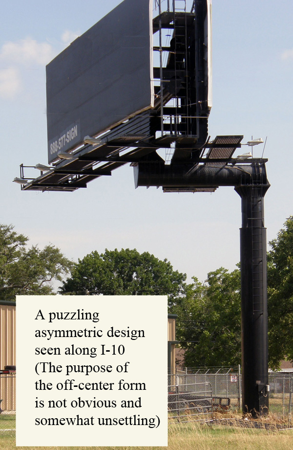 Asymmetric billboard mounting