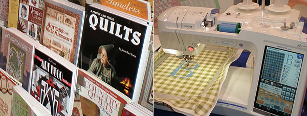 quilting books and sewing machine photograph