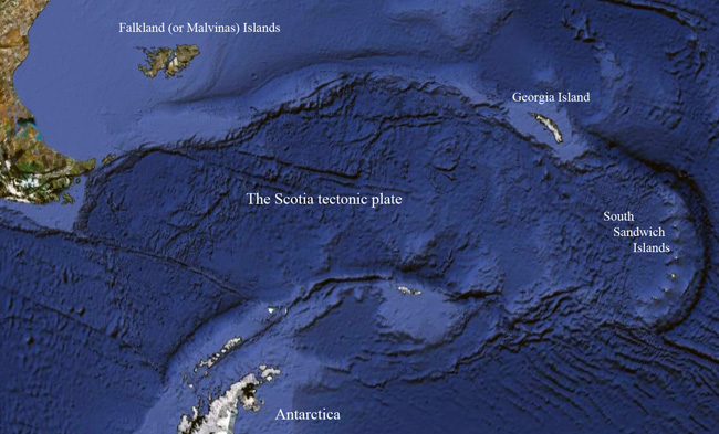 The Scotia tectonic plate
