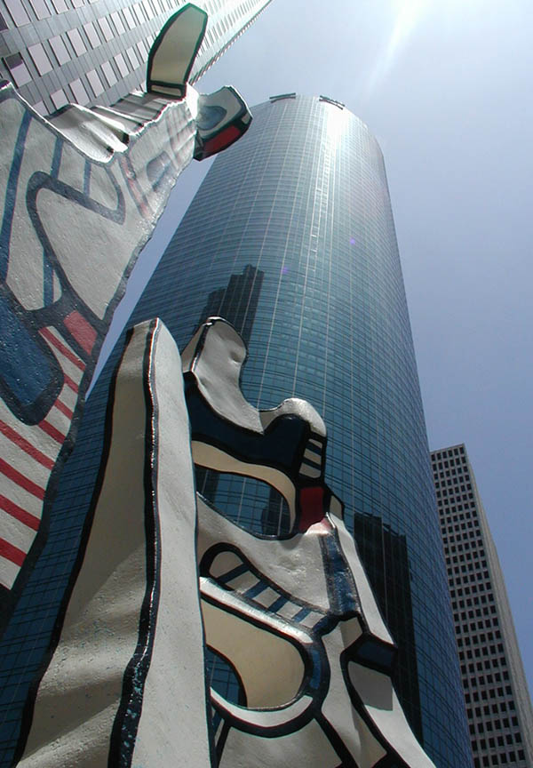 Sculpture and skyscrapers