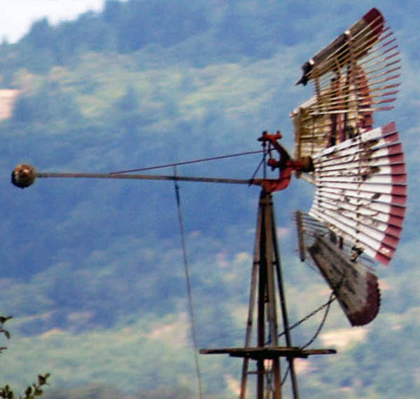 Sectional wooden windmill in Oregon