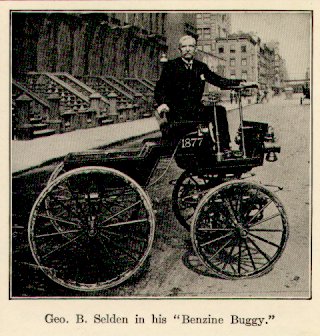 Selden in his "Benzine Buggy"