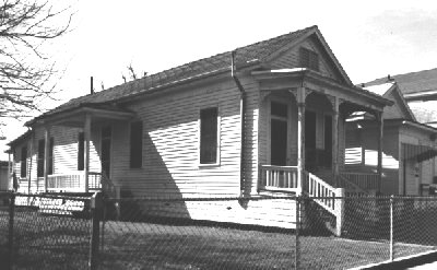 A typical shotgun house in Galveston, Texas