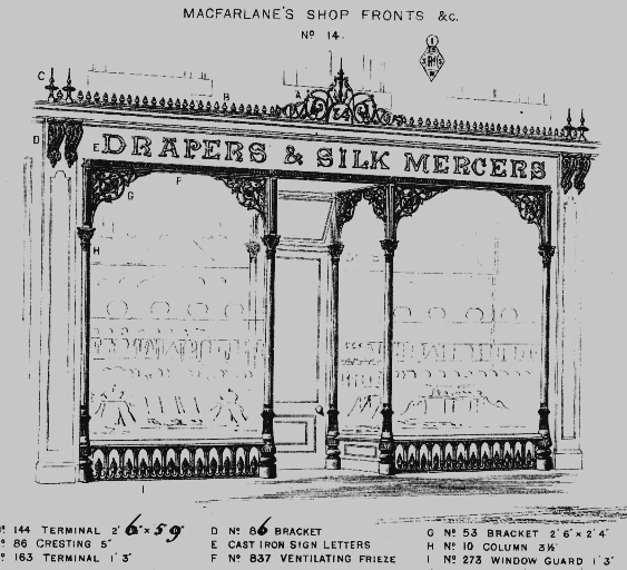 An iron-faced store front (From Examples Book of MacFarlane's Castings, 1883)