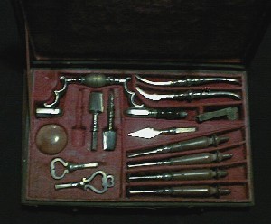 An Eighteenth Century case of trephining tools from John Fulton's collection at Yale University