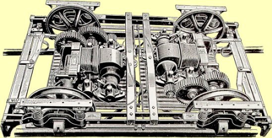 McGovern's book is filled with detailed images such as this one, which shows the chassis-mounted electric motor that drives a trolley car.