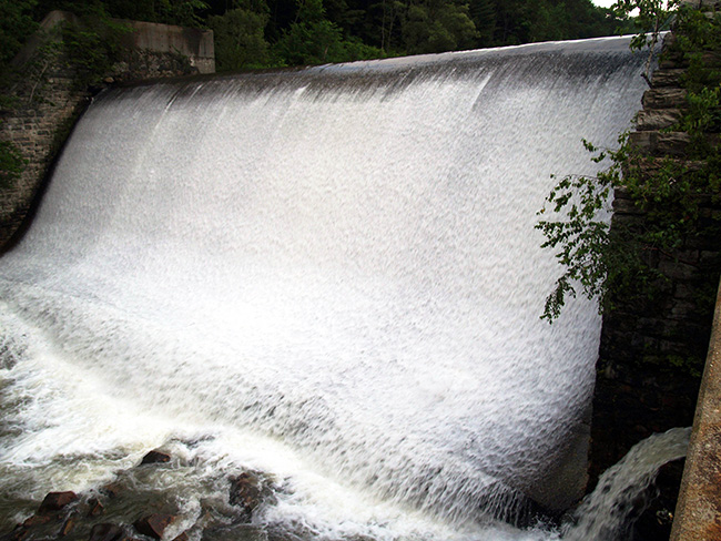 Water over the dam