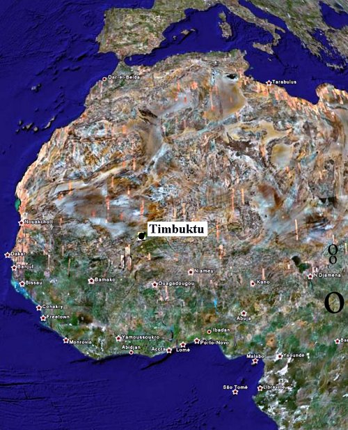 The region around Timbuktu in West Africa