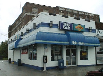 Actually, the White Castle chain still exists. This shop, in Astoria, New York, was still selling a small 49-cent hamburger in 1997, although it did not have quite the same look about it.