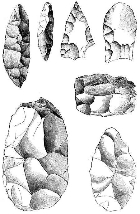 Wyman's drawings of stone tools